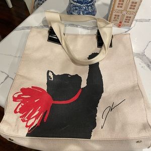 Jason Wu for Target canvas tote bag with black cat. Milu print